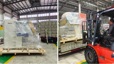 河南汽車減振訂購的PR90小零件自動滾噴機發貨